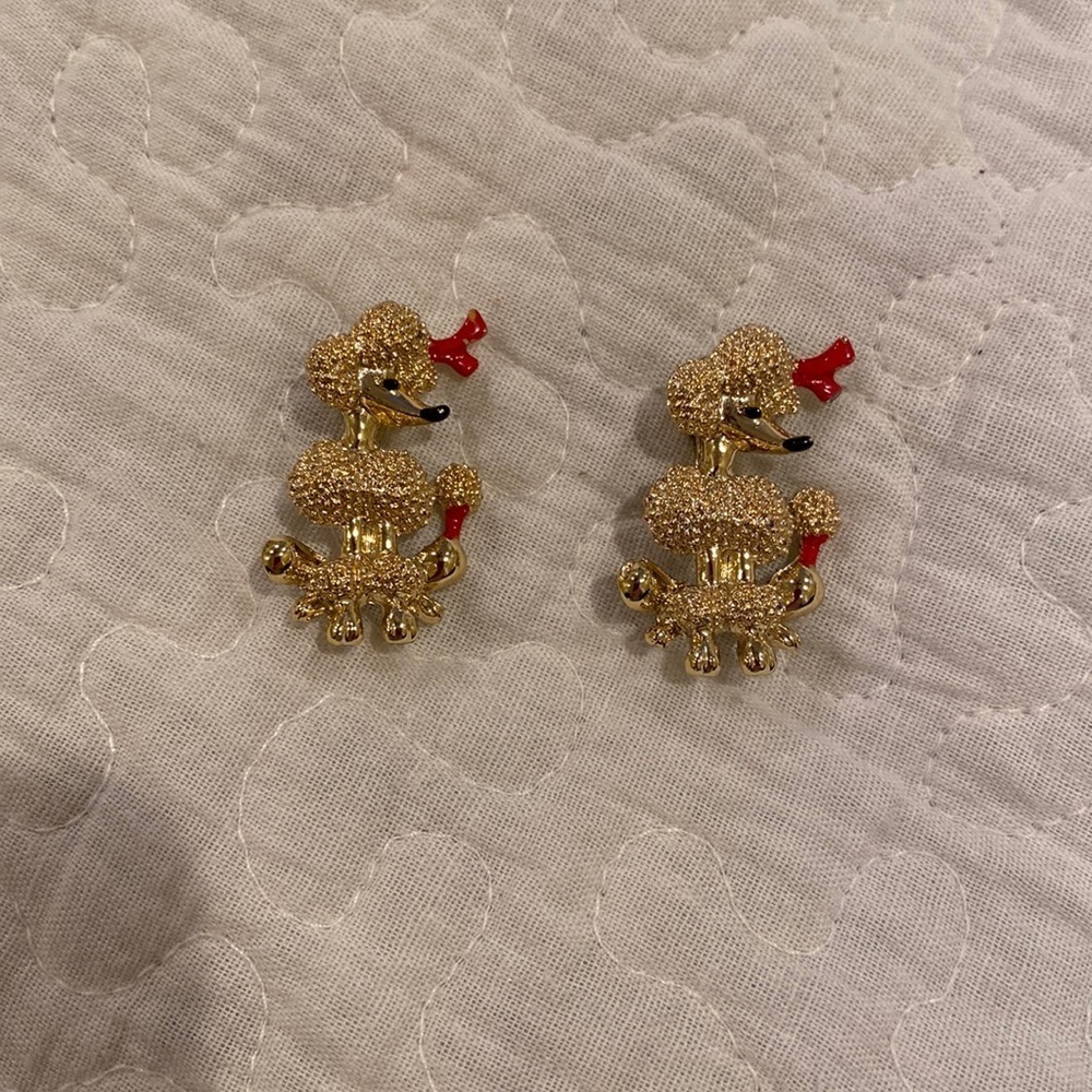 Gold tone poodle pins
